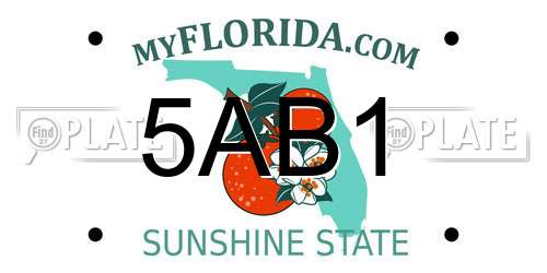 5AB1 Florida License Plate