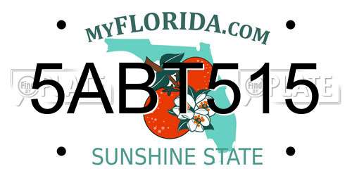 5ABT515 Florida License Plate