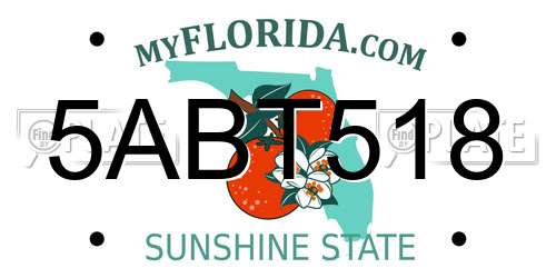 5ABT518 Florida License Plate