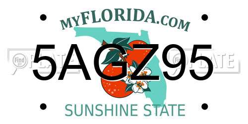 5AGZ95 Florida License Plate