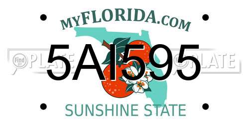 5AI595 Florida License Plate