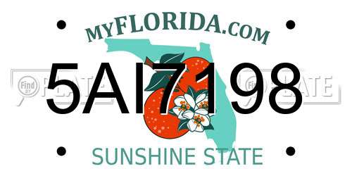 5AI7198 Florida License Plate