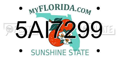 5AI7299 Florida License Plate