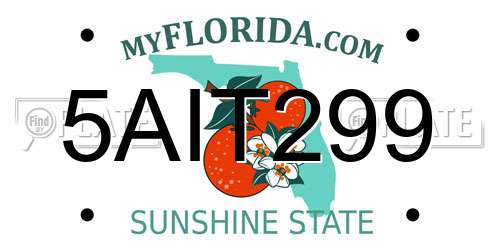 5AIT299 Florida License Plate