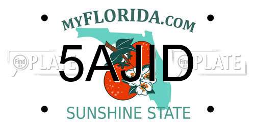 5AJID Florida License Plate