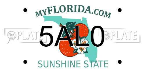 5AL0 Florida License Plate