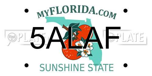 5ALAF Florida License Plate