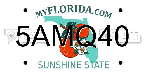 5AMQ40 Florida License Plate