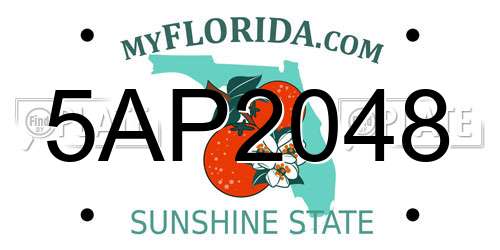 5AP2048 Florida License Plate