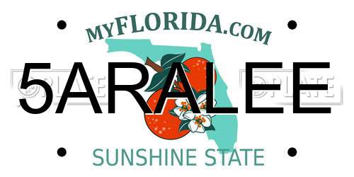 5ARALEE Florida License Plate