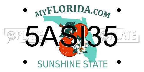 5ASI35 Florida License Plate