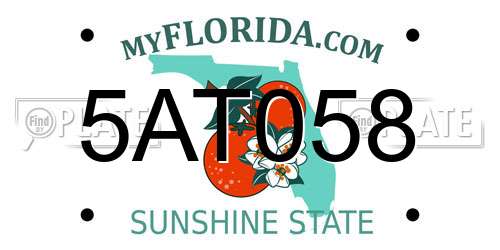 5AT058 Florida License Plate