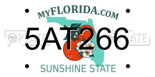 5AT266 Florida License Plate