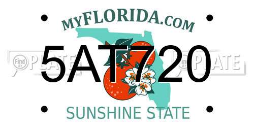 5AT720 Florida License Plate