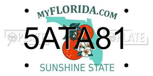 5ATA81 Florida License Plate