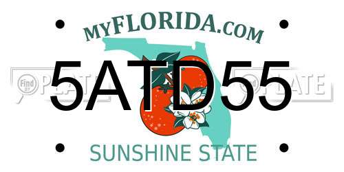 5ATD55 Florida License Plate