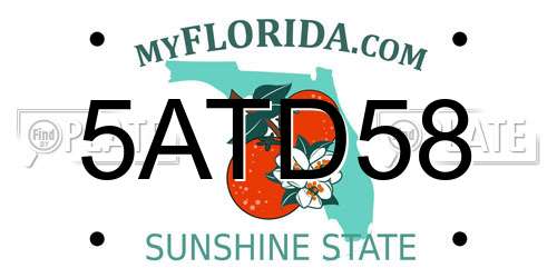 5ATD58 Florida License Plate