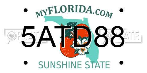 5ATD88 Florida License Plate