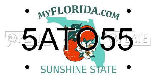5ATO55 Florida License Plate