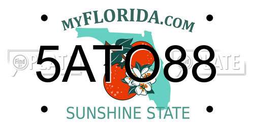 5ATO88 Florida License Plate