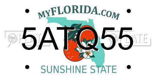 5ATQ55 Florida License Plate