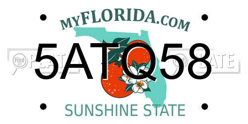 5ATQ58 Florida License Plate