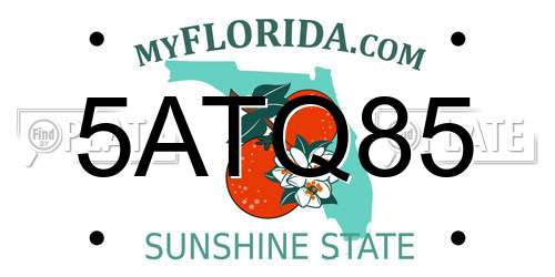 5ATQ85 Florida License Plate