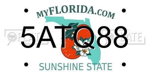 5ATQ88 Florida License Plate