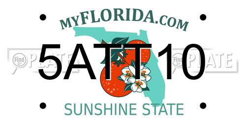 5ATT10 Florida License Plate