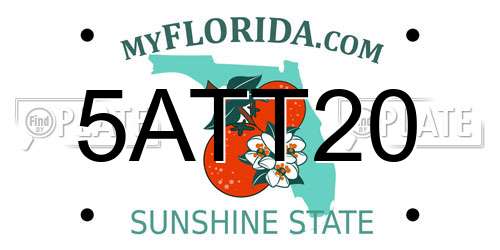 5ATT20 Florida License Plate