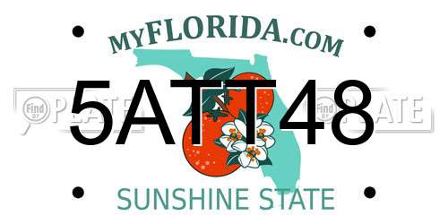 5ATT48 Florida License Plate