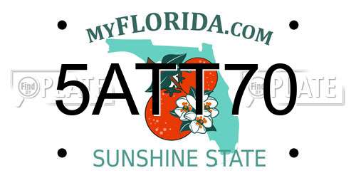 5ATT70 Florida License Plate