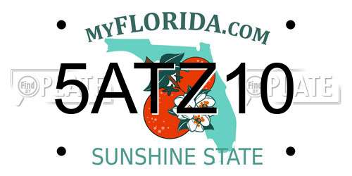 5ATZ10 Florida License Plate