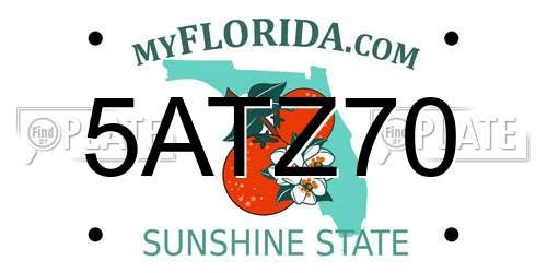 5ATZ70 Florida License Plate