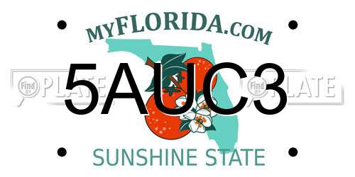 5AUC3 Florida License Plate