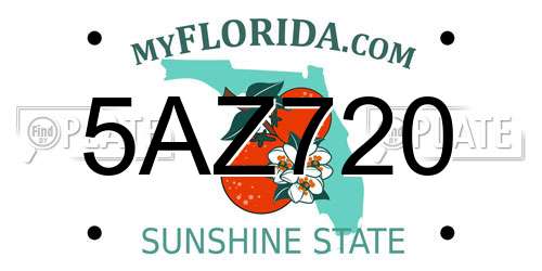 5AZ720 Florida License Plate