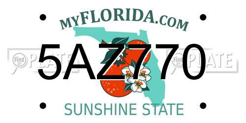 5AZ770 Florida License Plate