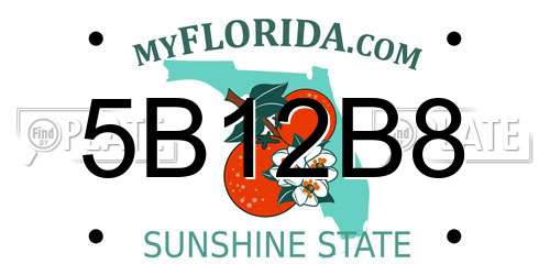 5B12B8 Florida License Plate