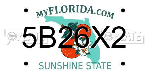 5B26X2 Florida License Plate