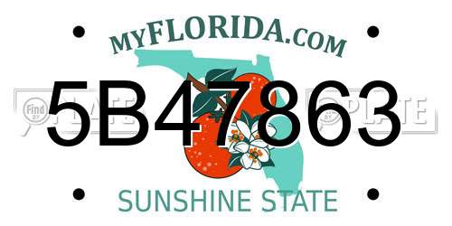 5B47863 Florida License Plate