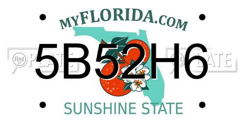 5B52H6 Florida License Plate