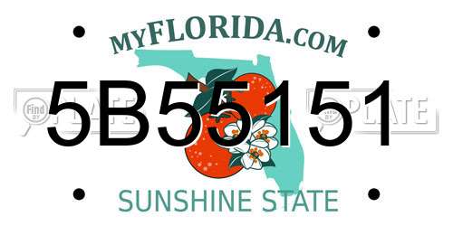 5B55151 Florida License Plate