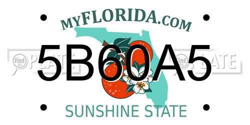 5B60A5 Florida License Plate