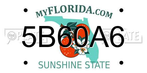 5B60A6 Florida License Plate
