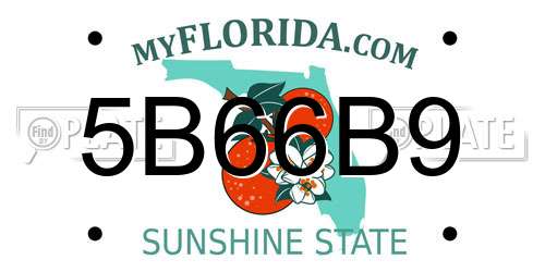 5B66B9 Florida License Plate
