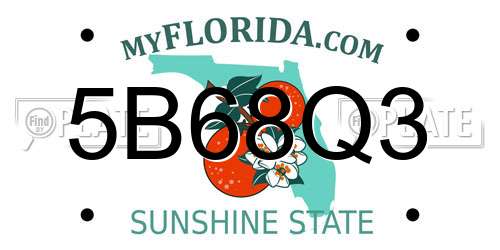 5B68Q3 Florida License Plate