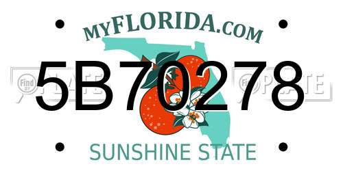 5B70278 Florida License Plate