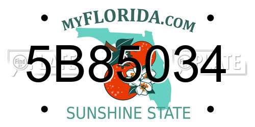5B85034 Florida License Plate