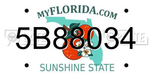 5B88034 Florida License Plate