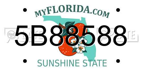 5B88588 Florida License Plate